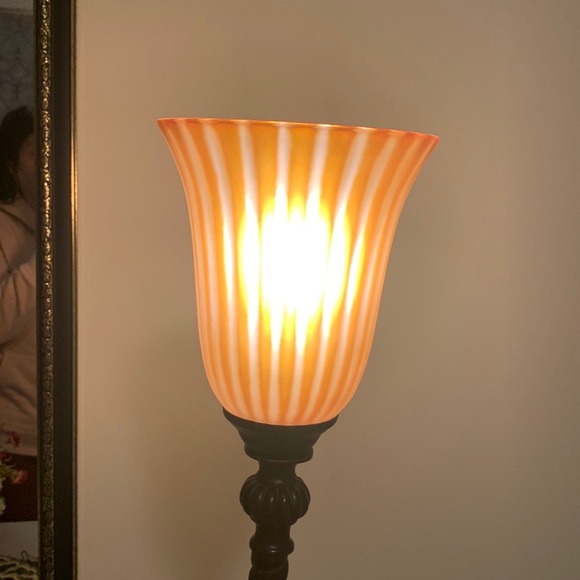 2  Murano Crystal table lamps with metal base .2 level lamp 27.5 inch length, - Picture 3 of 16